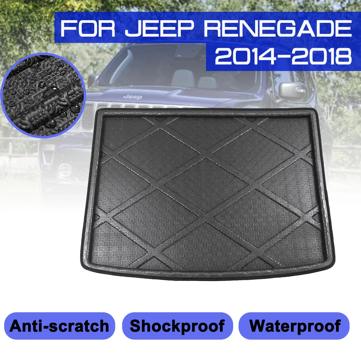 Для Jeep Renegade 2014 2015 2016 2017 2018 коврик для багажника автомобиля водонепроницаемый пола