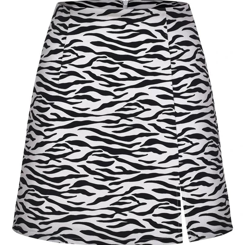 

Women Mini Skirt High Waist Leopard Zebra Print Party Clubwear Casual Short Cocktail Clothing Elegant Straight Soft Skirts 2021