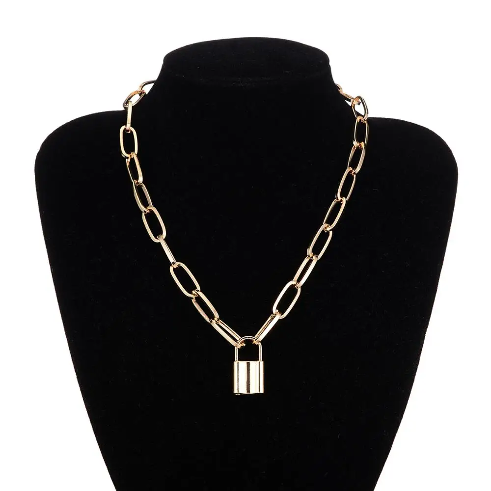 

Fashion Punk Lover's Lock Pendant Necklace for Women Girls Simple Trendy Neck Collar Party INS Trendy Hiphop Necklace Jewelry