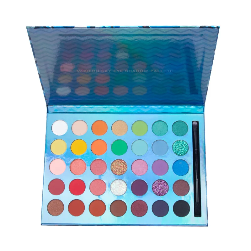 

35 Color Eye Shadow Pallete Disc Bead Matte Laser European And American Makeup Blue Cos Makeup Eye Shadow For Festival Party