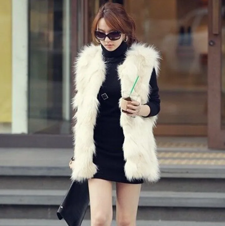 2020 винтажное зимнее пальто женские из искусственного меха жилет лисьего