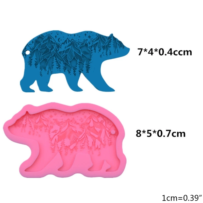 

Epoxy Resin Mold Forest Bear Keychain Silicone Mould DIY Craft Polymer Clay Tool