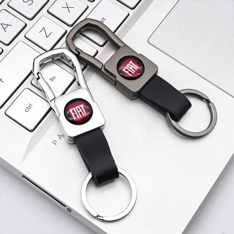 

Car keychain metal leather business key ring pendant car accessories for Fiat-500 500X 500L Abarth 124 panda Viaggio Ottimo 126P