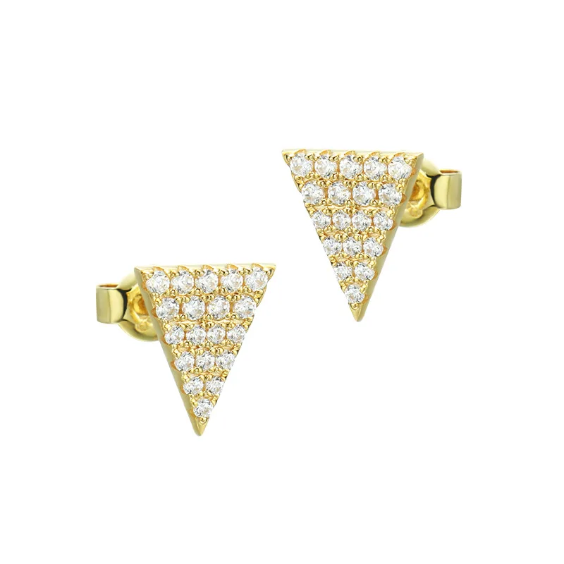 

Серьги-гвоздики женские из настоящего золота 9 карат, с цирконом