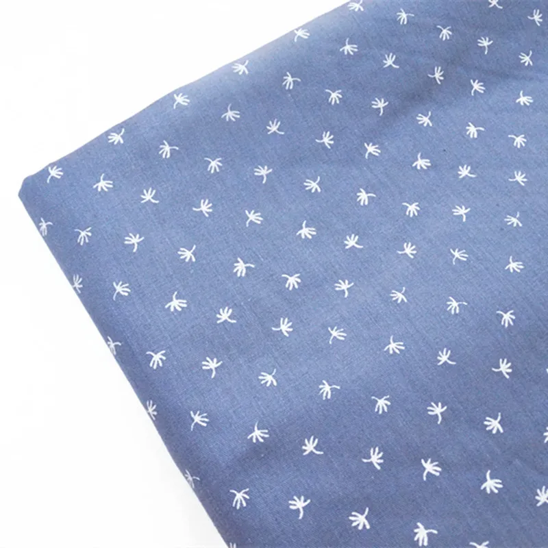 Ткань приятный для кожи хлопок твил Синий принт цветок детской одежды