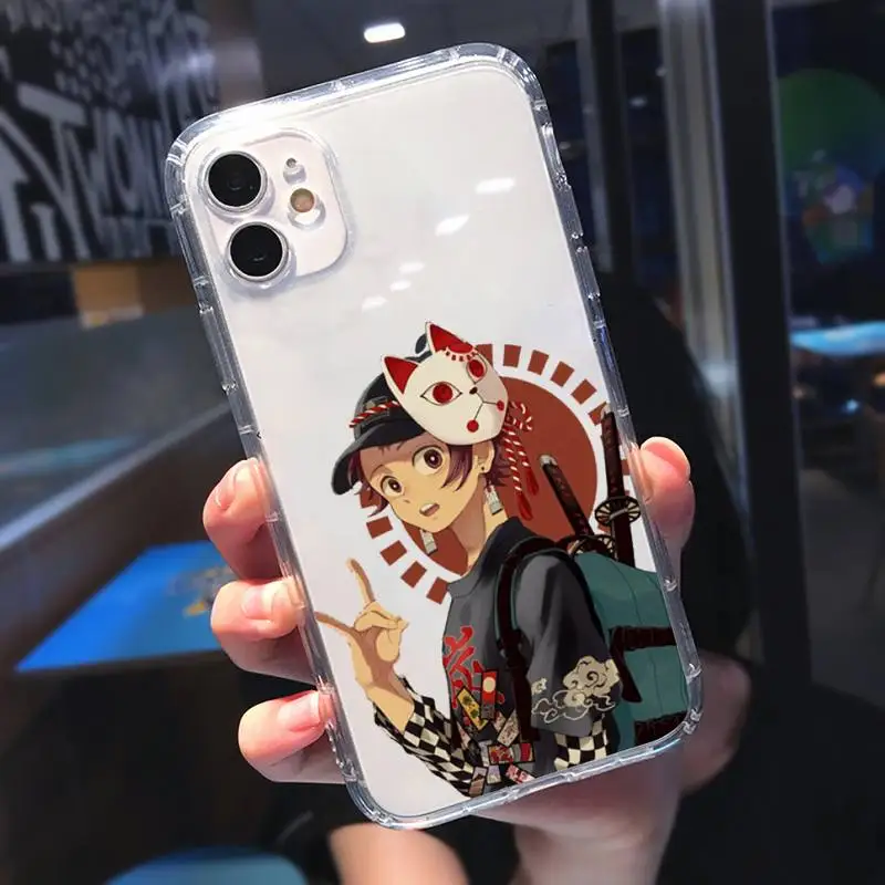 

Kimetsu No Yaiba Demon Slayer Anime Phone Case Transparent for Clear iPhone 11 12 mini pro XS 8 7 MAX Plus X XR