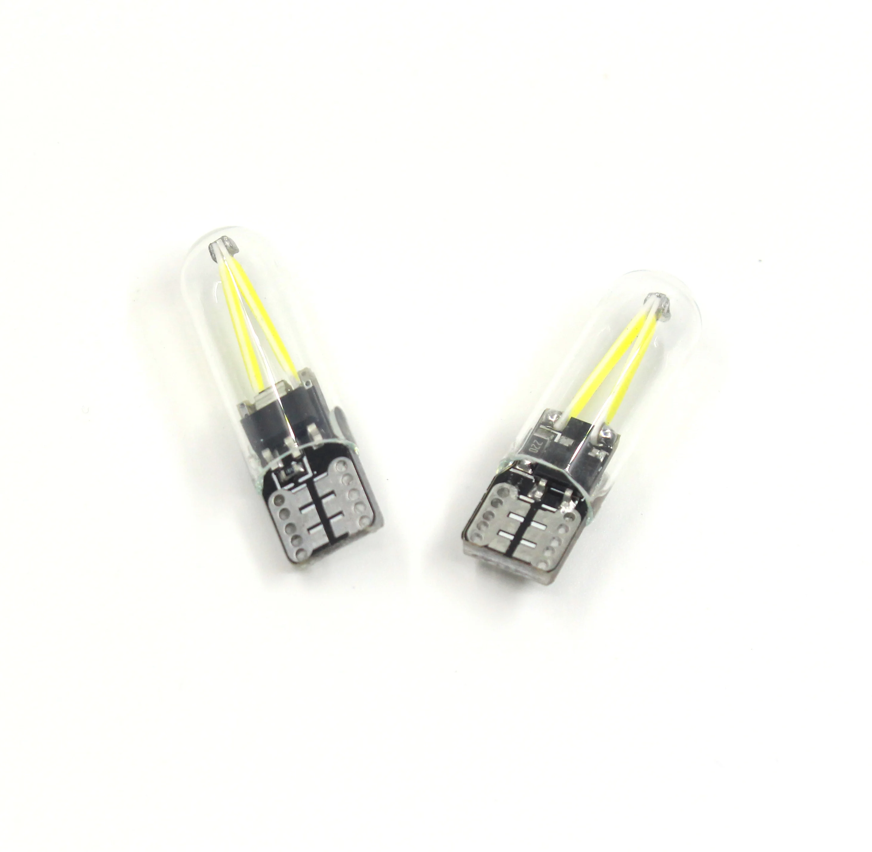 2 шт. COB W5W T10 стеклянный светильник автомобильный маленький 12V 3W 6500K Белый