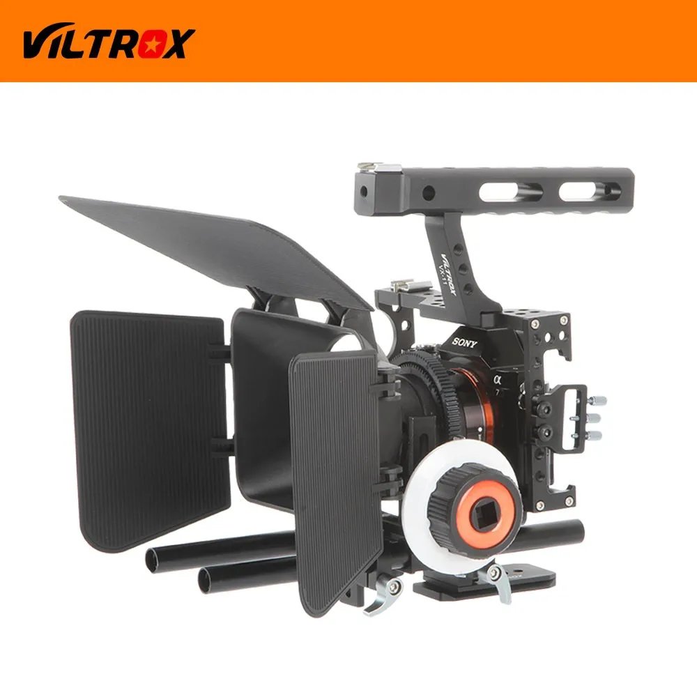 

Viltrox DSLR Video Film Stabilizer Kit 15mm Rod Rig Camera Cage+Handle Grip + Follow Focus + Matte Box for Sony A7SII A6300 /GH4