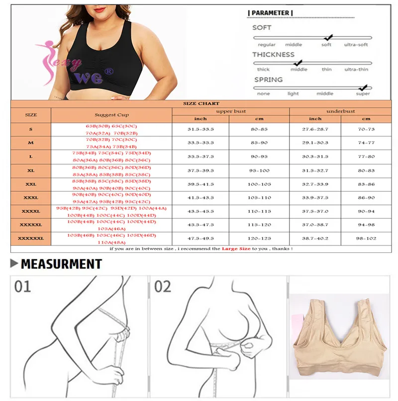 

SEXYWG S-6XL Sport Bras Yoga Shirt Women Sleep Wear Brassiere Push Up Underwear BH Sports Top Crop Yoga Bra Sportswear PLUS SIZE