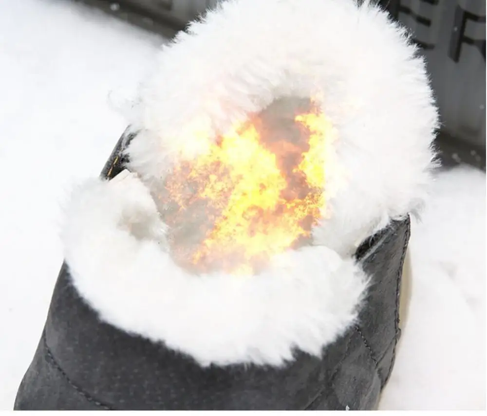 Теплые Зимние ботильоны Плюшевая обувь для русской зимы Водонепроницаемые