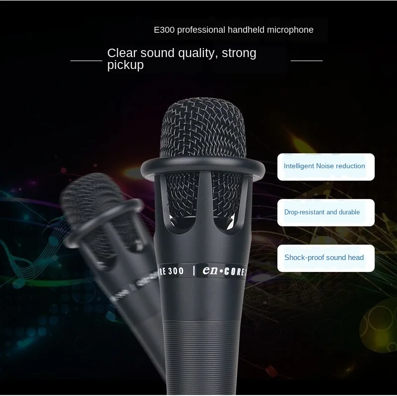 Профессиональный динамический микрофон кардиоидный вокальный проводной с
