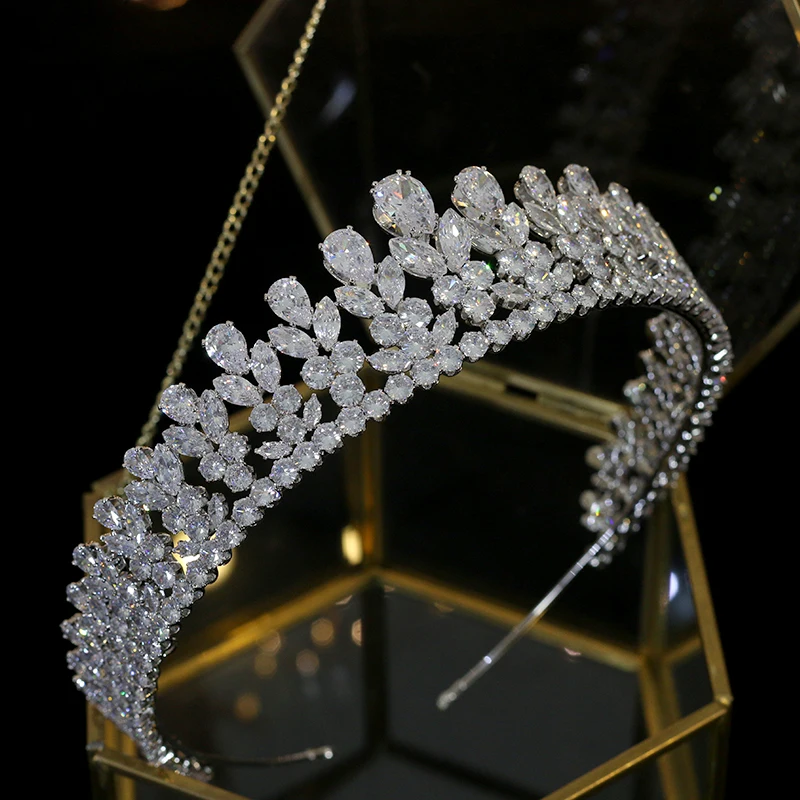 Тиара циркониевая свадебная корона свадебные аксессуары для волос роскошные
