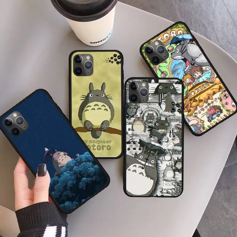 

Cute Anime Happy Totoro Phone Case For iphone 12 11 13 7 8 6 s plus x xs xr pro max mini