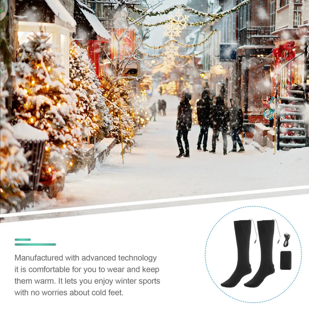 

1 set of Heated Socks Warm Feet Foot Warmer Electric Warming Thermal Stocking