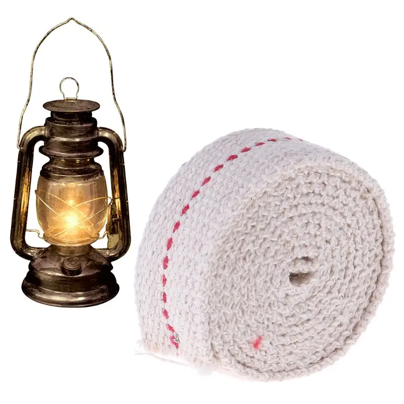 

WSND Premium Oil Lamp Mate Flat Cotton Oil Lantern Kerosene Lamp Wick Red Stitch 0.79in Wide 3.3ft Roll
