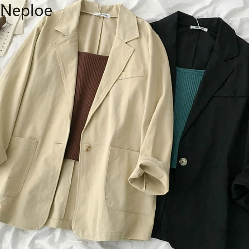 Пиджак Neploe женский в Корейском стиле шикарный пиджак с английским воротником и