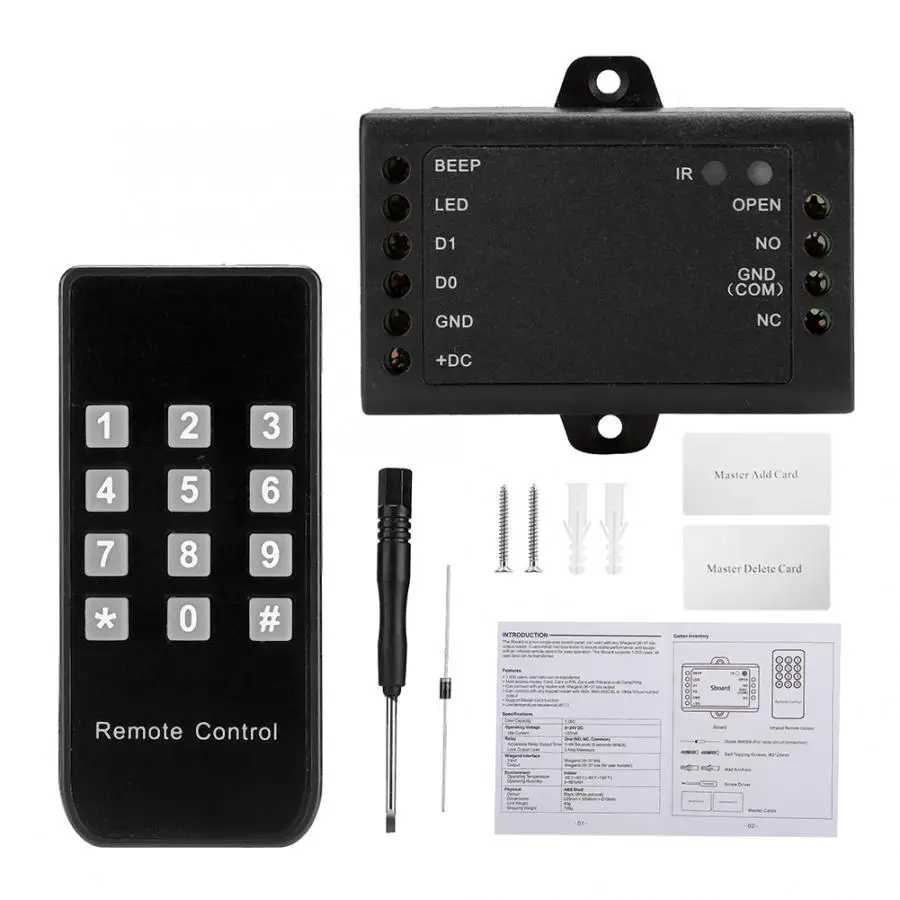 Sboard-BT Smart Wireless Access Control Panel Wiegand26-37 with Phone APP 9-24V | Kits