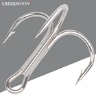 100 шт., большой Рыболовный крючок 10 #-30 #, тройной рыболовный крючок, сверхующий, антикоррозийный, рыболовные снасти, тройные Крючки из высокоуглеродистой стали