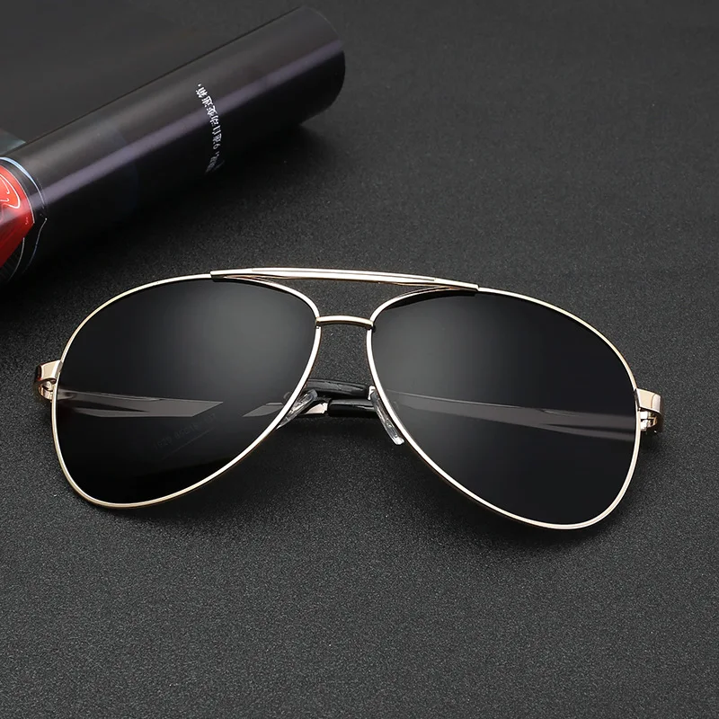 Мужские поляризационные солнцезащитные очки большие пилотные для мужчин