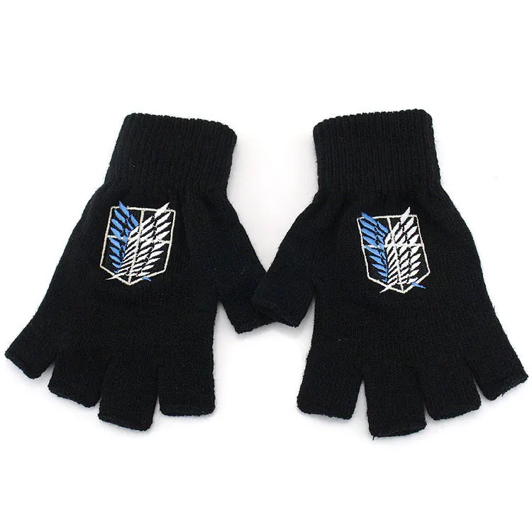 2019 модные перчатки из аниме атака на Титанов студенческие Плюшевые Вязаные с