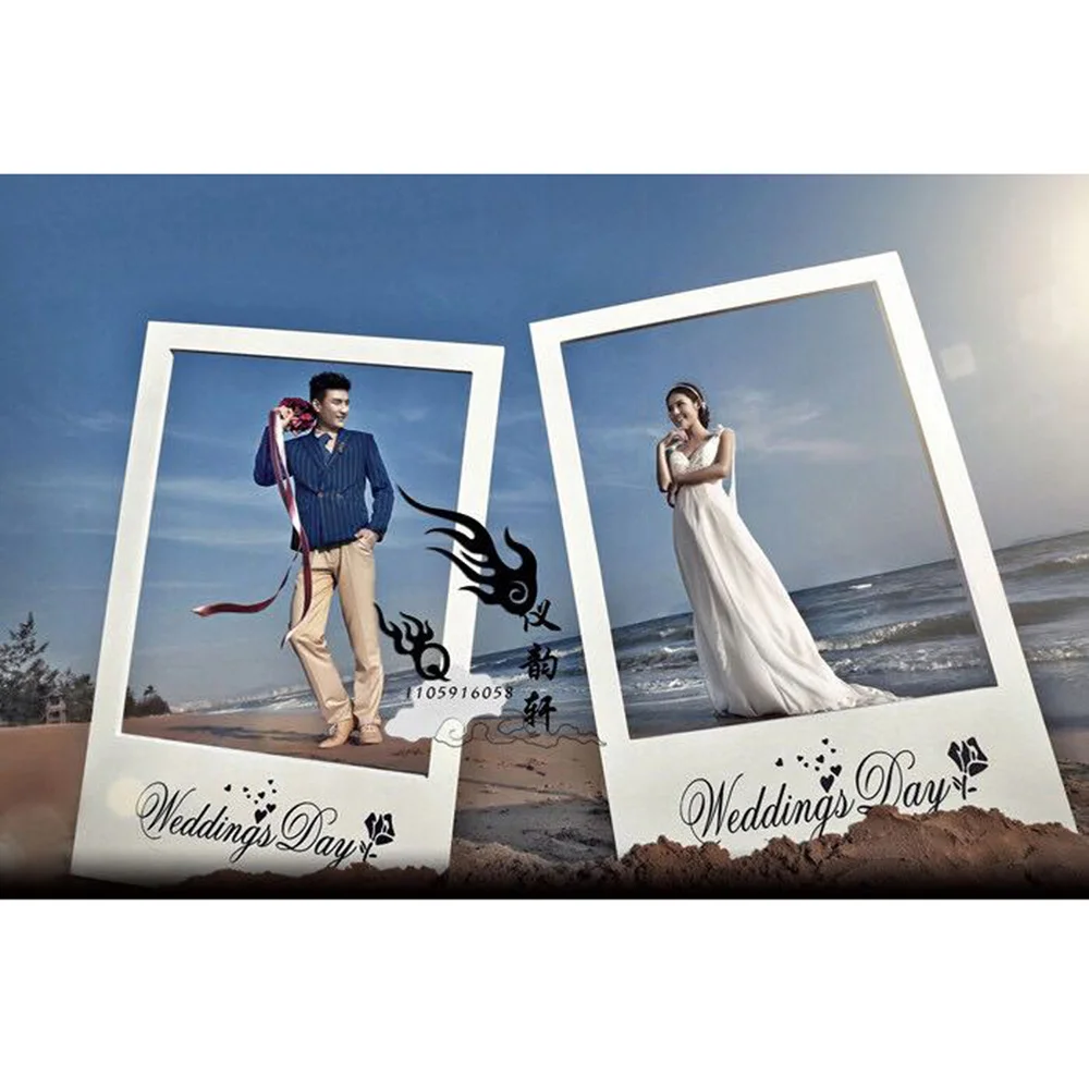 

Creative Wedding Day DIY Paper Photo Frame Photo Booth Props for Wedding