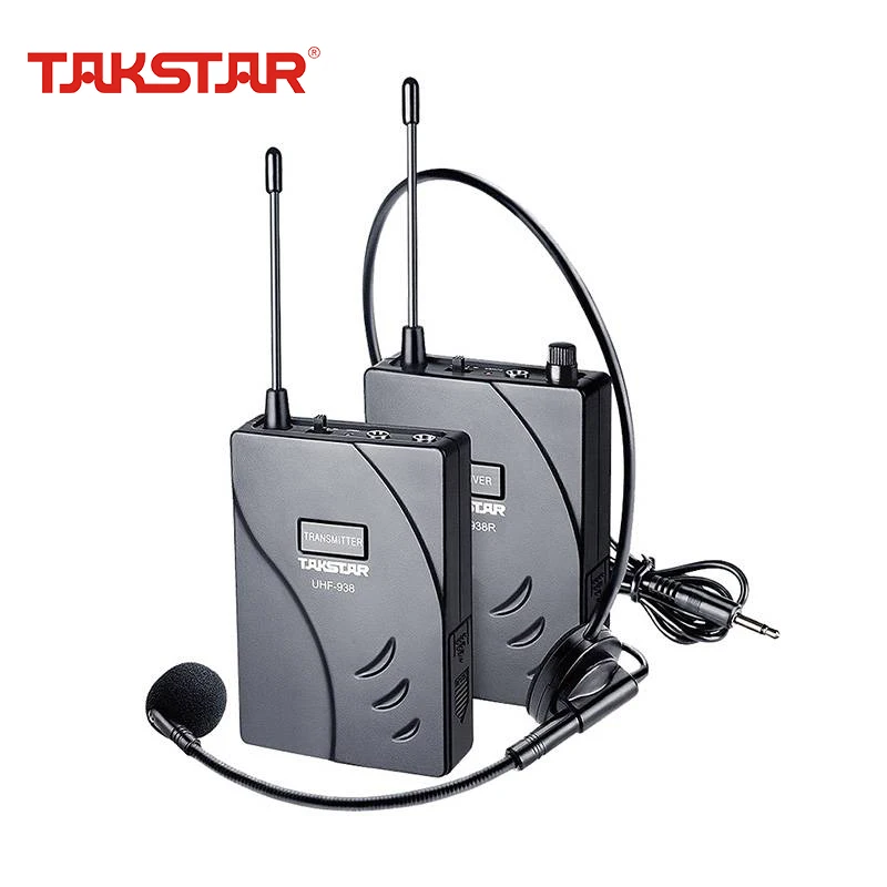 Takstar UHF-938 Wireless Tour Guide System UHF Frequency Wireless Mic Transmitter Receiver MIC Earphone for Meeting Teaching