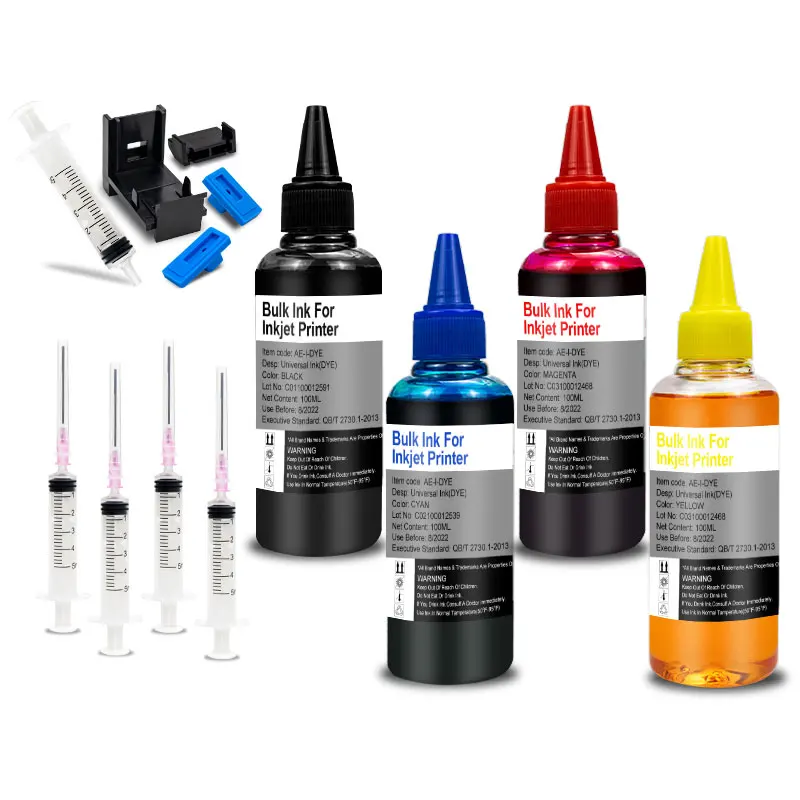 100ml Ink Refill Kit For HP 21 22 301 302 304 121 122 123 650 652 300 140 141 350 351 343 338 XL Cartridge Printer Dye | Компьютеры и