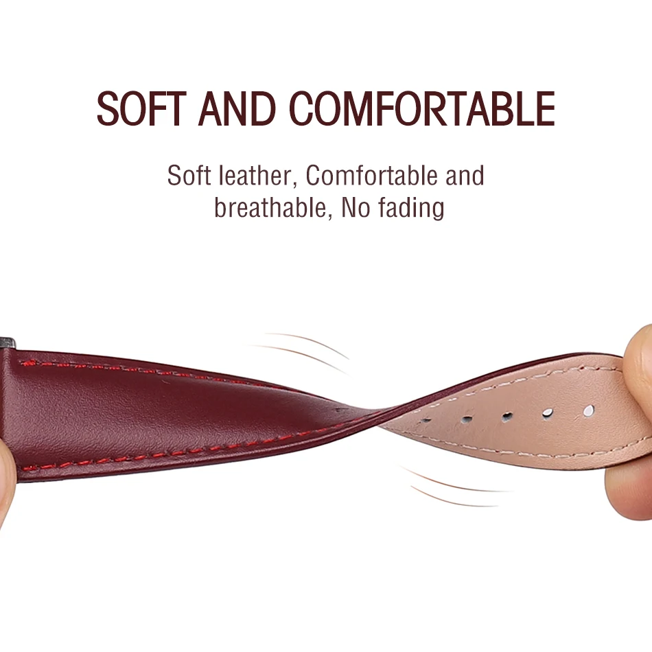 Кожа спортивный ремешок для наручных часов Apple Watch версии SE 4/5/6 с соединяющей