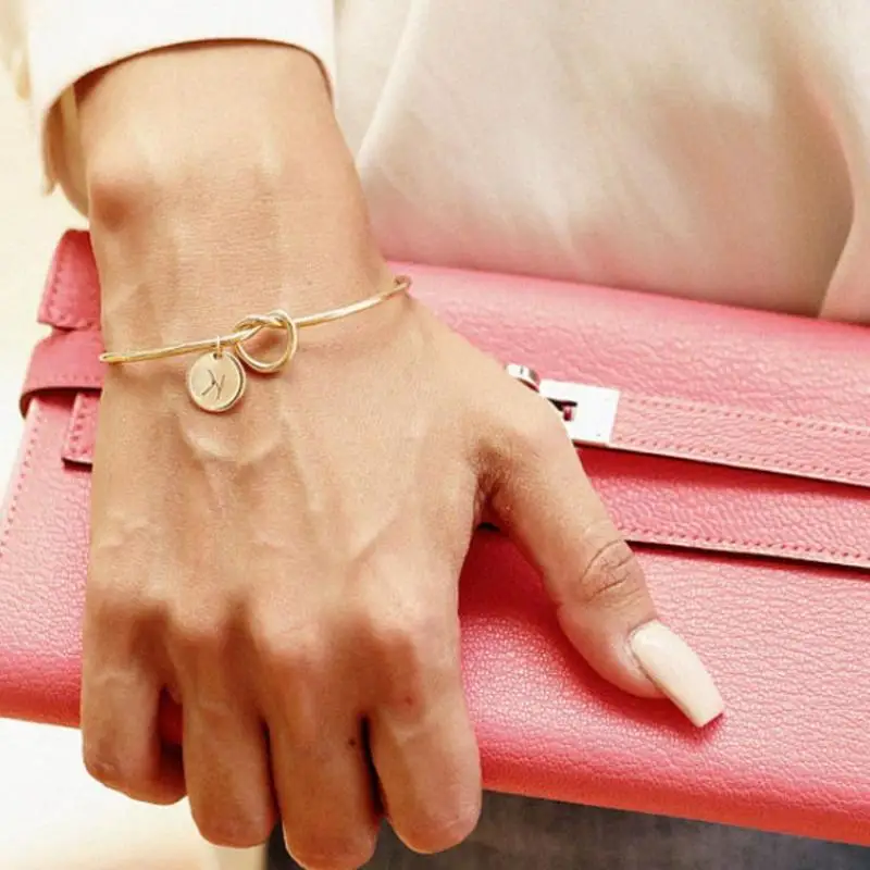 Женский браслет из розового золота 26 букв Подарочный ювелирное изделие |