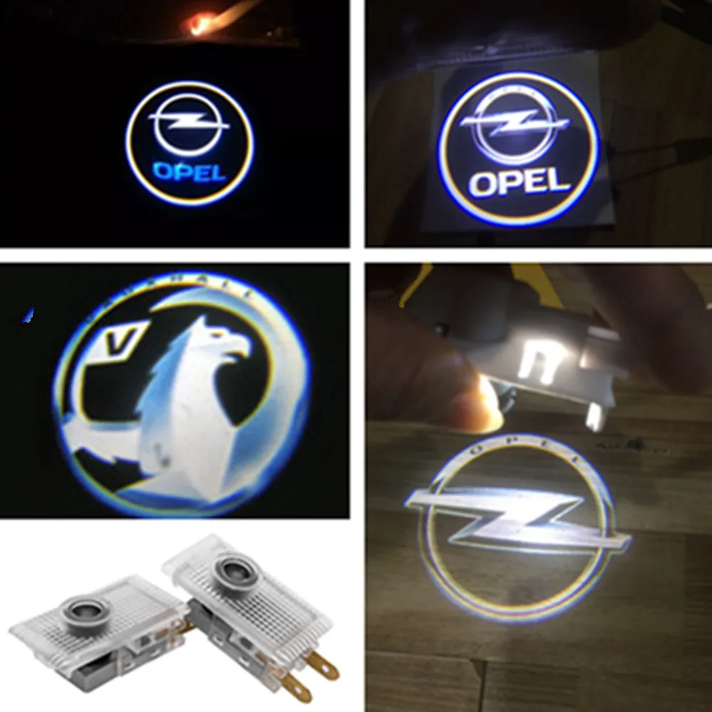 Автомобильный светодиодный дверной светильник с логотипом Лазерная лампа для Opel