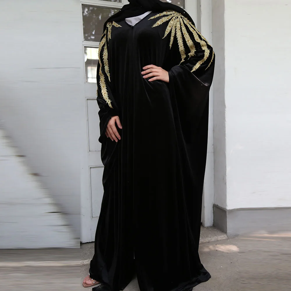Velvet Abaya Kimono Terciopelo Mujer Hijab Muslim Dress Women Turkish Dresses Islam Clothing Saudi Caftan Dubai Kaftan Djellaba