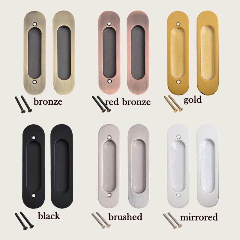 

2PCS Hidden Zinc Alloy Recessed Pull Sliding Door Handles Bedroom Cabinet handle furniture hardware