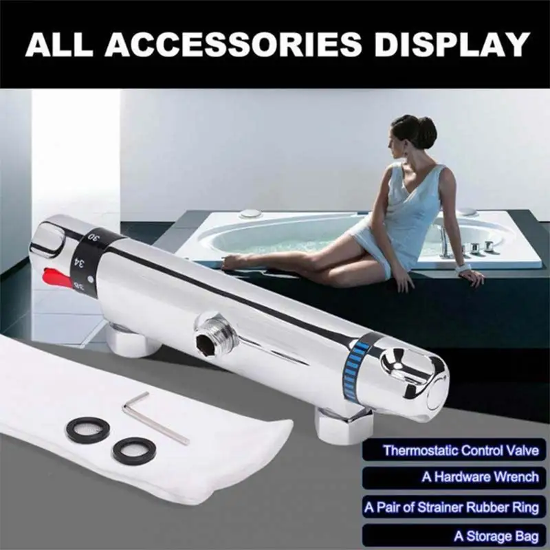 

Brass Chrome Thermostatic Shower Faucet Mixer Value Dual Handle Bathroom Bathtub Shower Faucet Cold /Hot Wall Mounted