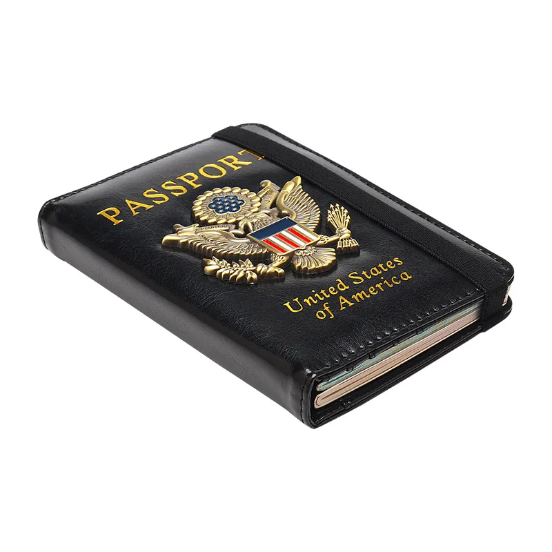 

RFID USA America Passport Covers Holder Women Men Business PU Leather ID Bank Card Storage Wallet Purse Case Travel Accessories