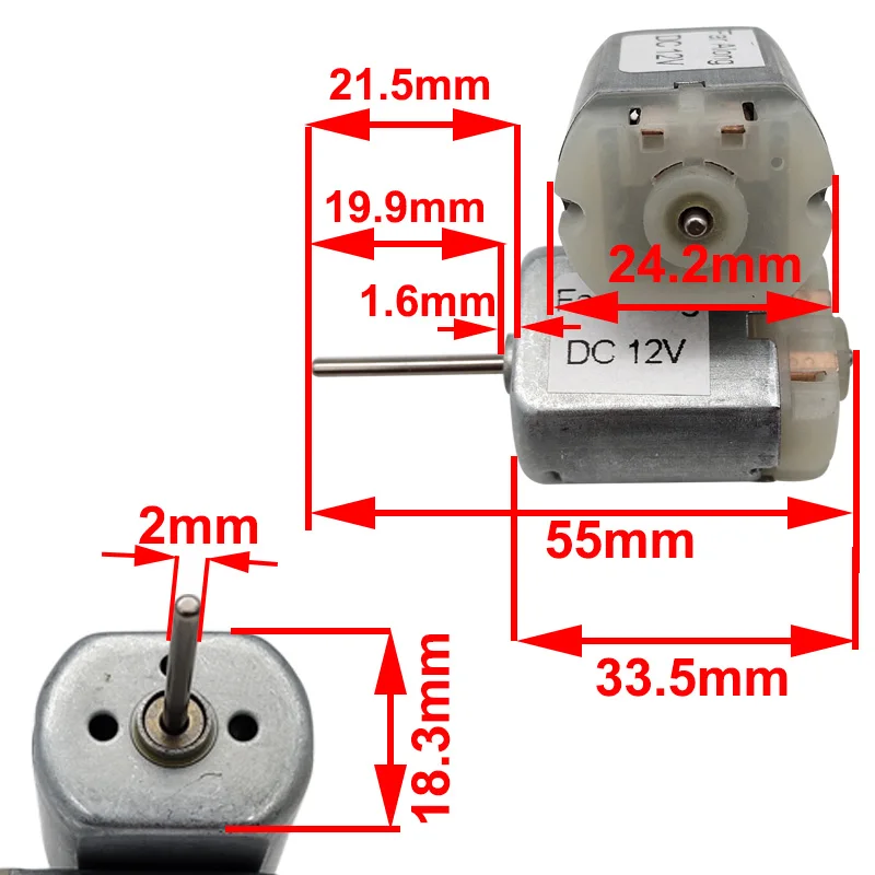 12 V микро высокоскоростной мотор постоянного тока 11800 об/мин Применение для замка