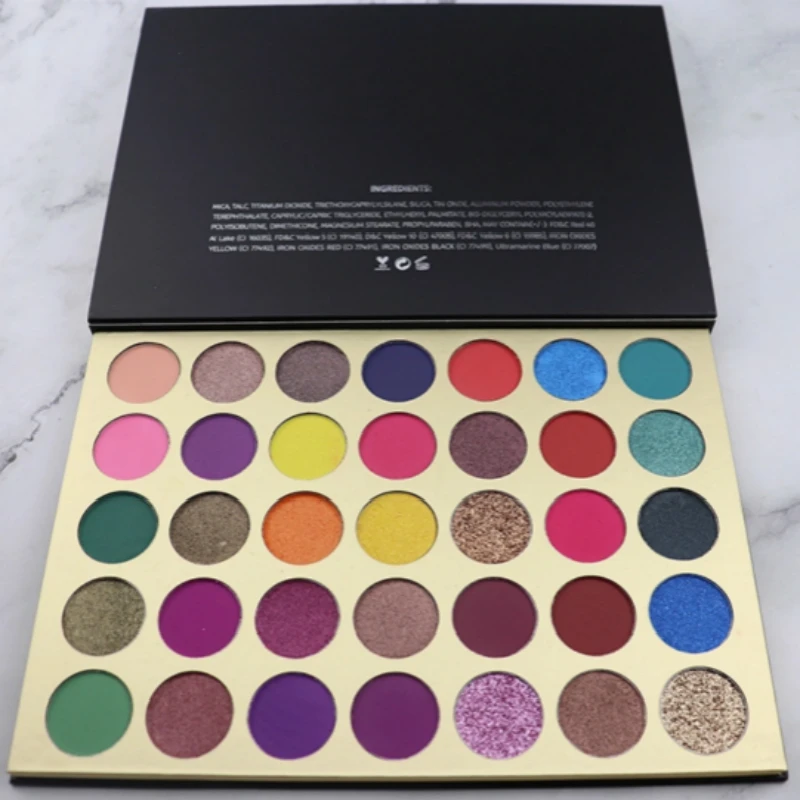 Оптовая продажа палитра теней для век без этикетки водостойкие тени 35 цветов