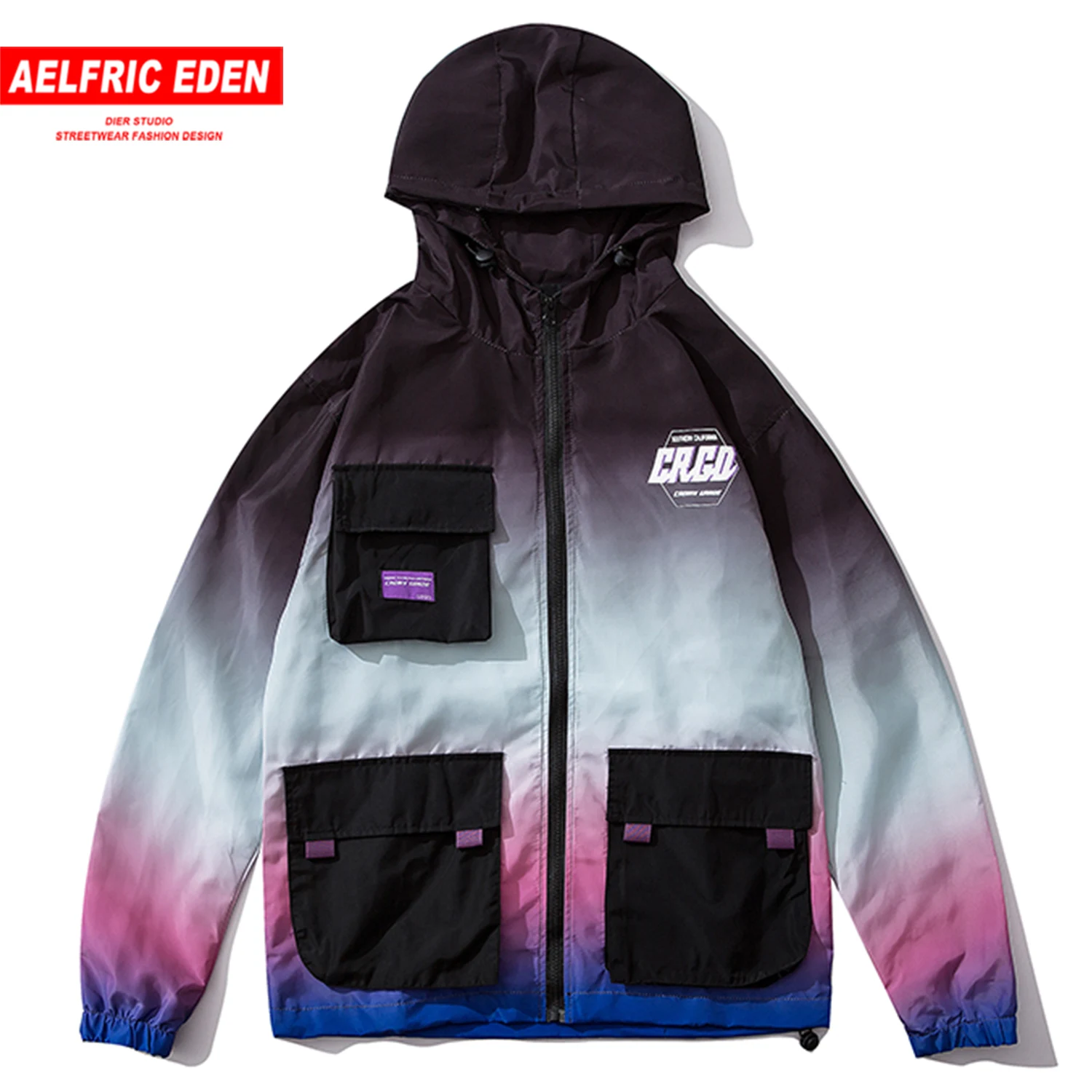 В стиле хип-хоп Цвет часы с несколькими карманами мужские куртки 2019 Harajuku в