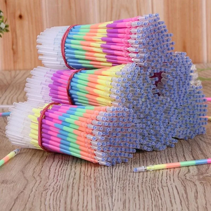 10 шт./лот разноцветные радужные заправляемые маркеры Гелевые Ручки Шариковая