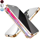 Противоударный Магнитный чехол для iPhone XS, XR, XS Max, адсорбирующий двухсторонний защитный экран для конфиденциальности, металлический бампер, чехол для телефона