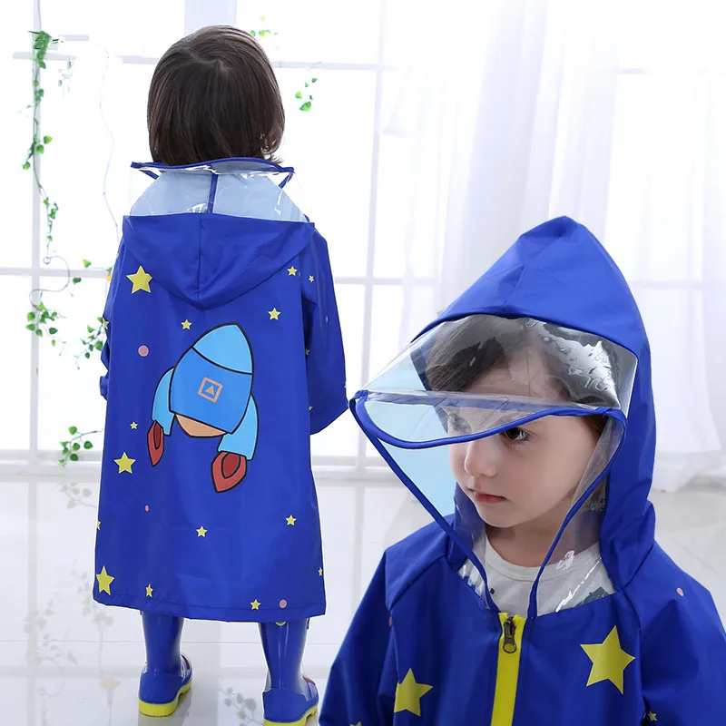 Модное непромокаемое пальто для малышей; непромокаемый костюм для детей; дождевик для учеников начальной школы; пончо; рюкзак; дождевик для детей