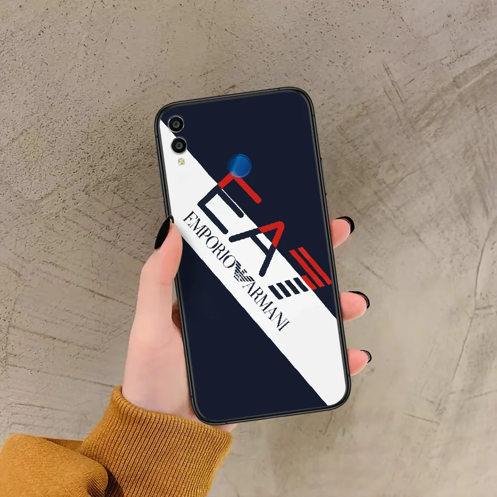 

Italy brand EA7 Phone Case For Huawei Honor 6A 7A 7C 8 8A 8X 9 9X 10 10i 20 Lite Pro Play black Shell Fashion Funda Trend