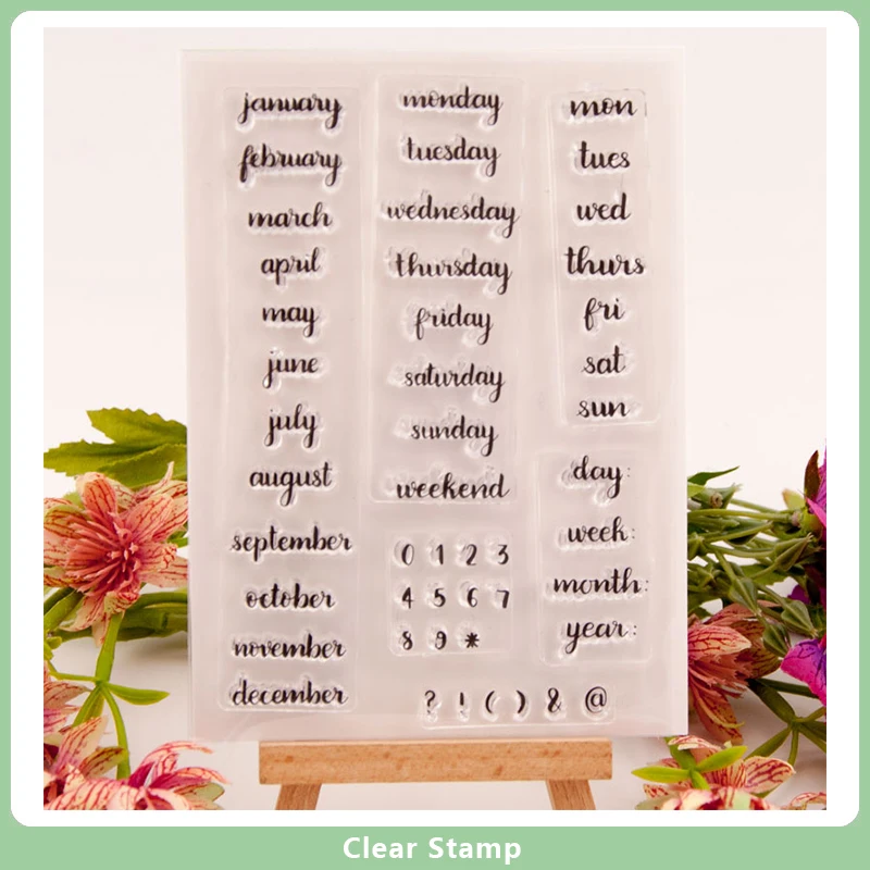 Номер месяца недели прозрачные штампы печать для сделай сам скрапбукинг