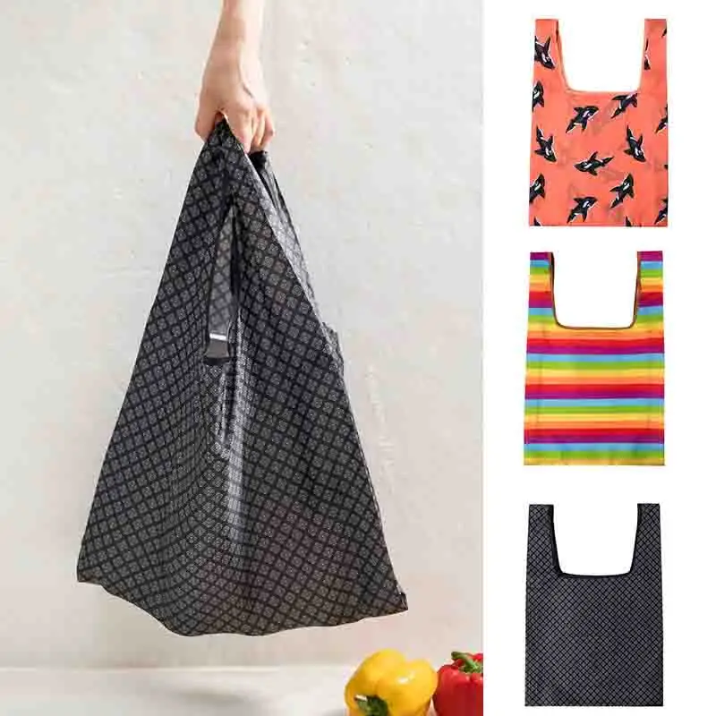 

Large Washable Shopping Bag Heavy Shopping Eco-Friendly Ripstop Reusable Handbags Duty Totes Foldable Grocery Cloth Bags