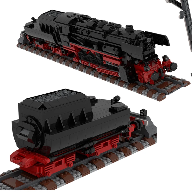 Конструктор паровоз MOC немецкий класс 52 80 паровой локомотив набор поезд Сборная