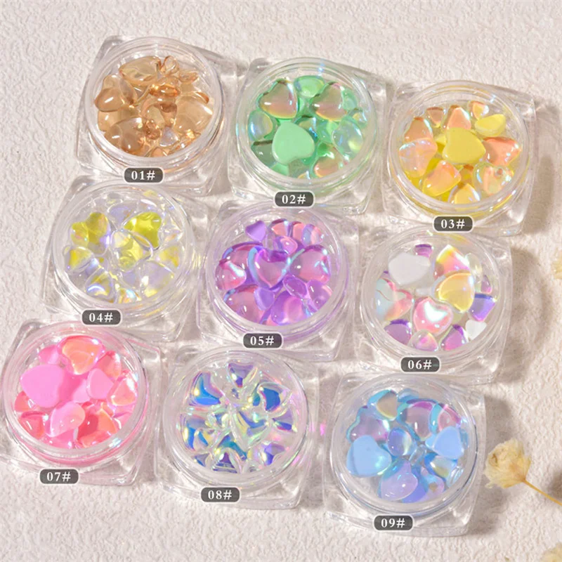 20 шт./коркоркоркор. Сердце ногтей риноны камни карамельных цветов драгоценные