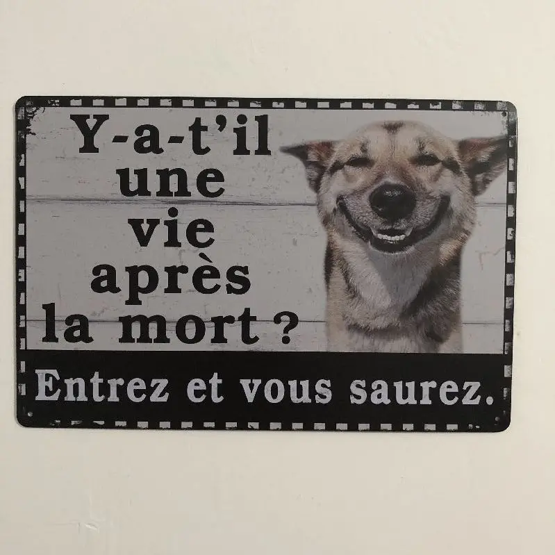 [Luckyaboy] Vintage Home Decor Dog Paris Attention Drink Car Metal Tin Signs Wall Art Painting Poster Bar Cafe Garage Decor - Цвет: 5