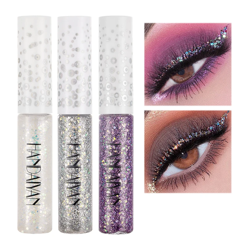 Подводка для глаз Блестящий пигмент белый розовый красный цветной жидкий