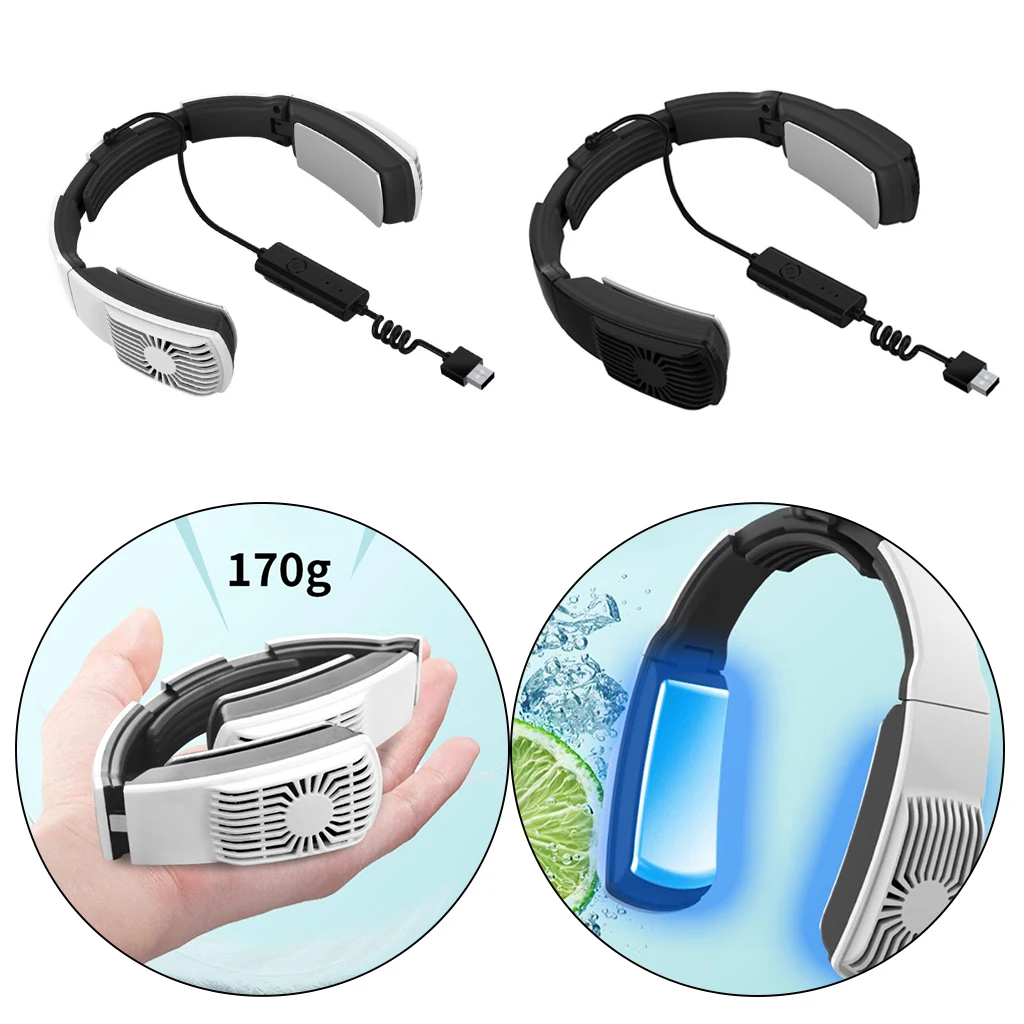 Miglior Cuffie A Ventaglio Senza Foglie A Mani Libere 2 In 1 Aria Condizionata Progettata Ventilatore Alimentato Tramite USB 2 Velocità Del Vento Per Sport Domestici Portatili