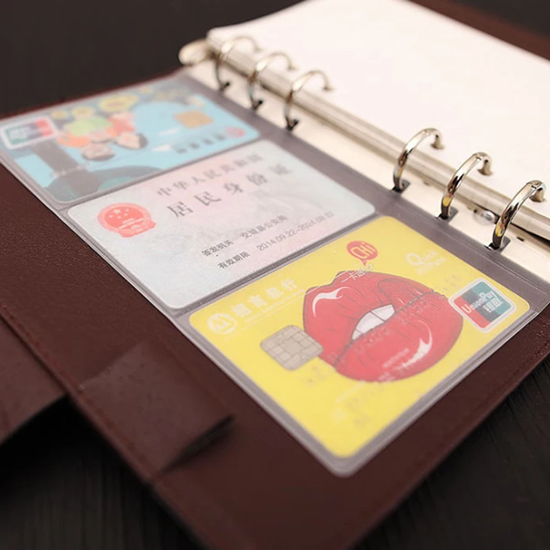 

Hot A6 PVC Binder Folder Holder Loose-leaf Storage Pouches Bag Document Postcard Template Organizer Clear Resealable Collection