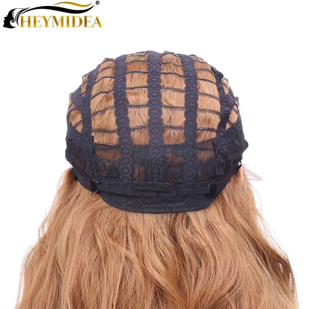 

Synthetic Lace Front Wig Long Wavy Wig 26Inch For Black Women Heat Resistant Cosplay Wig Ombre Brown Color HeyMidea